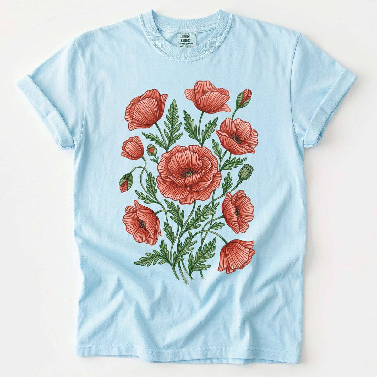 Red Poppy Vintage Washed T-Shirt