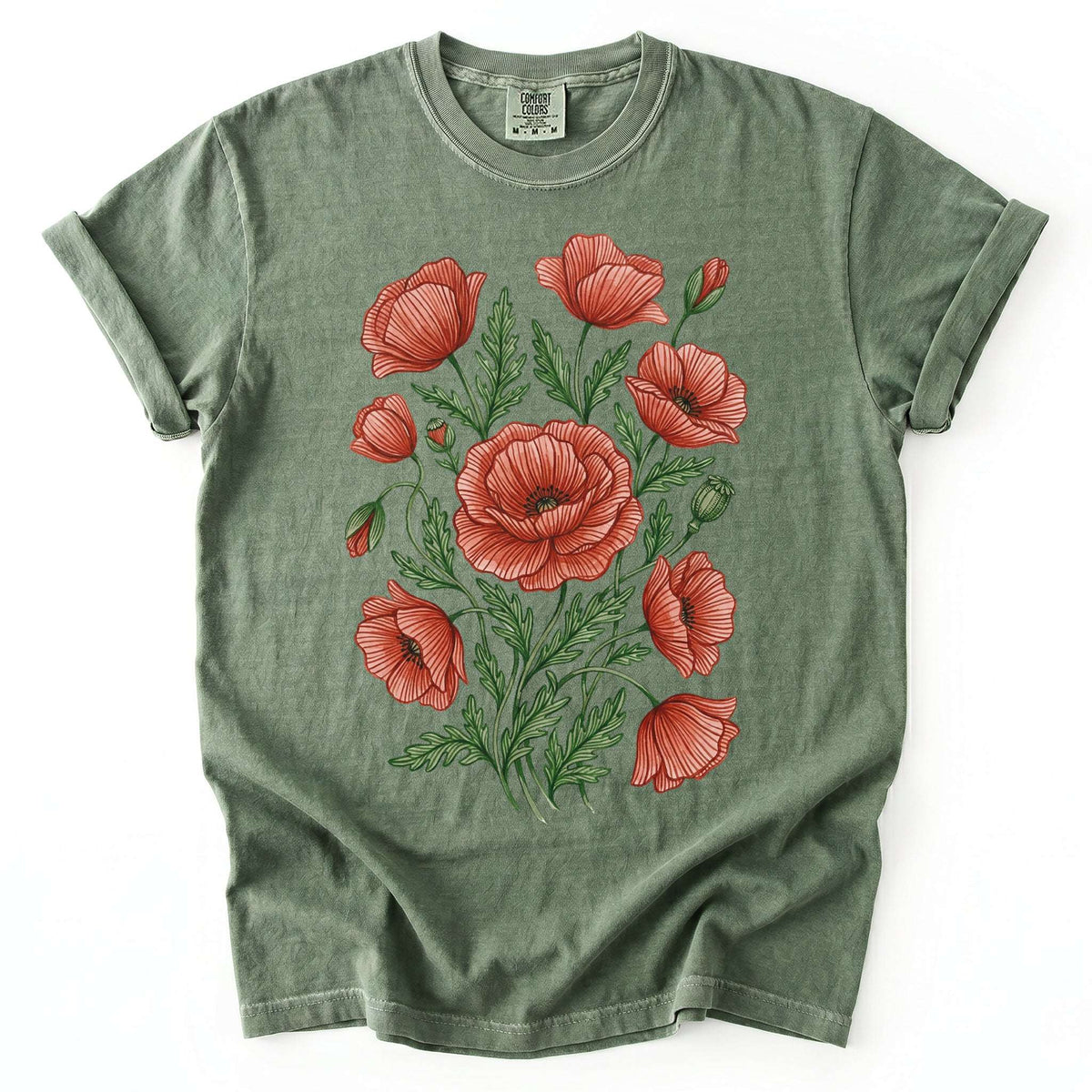 Red Poppy Vintage Washed T-Shirt