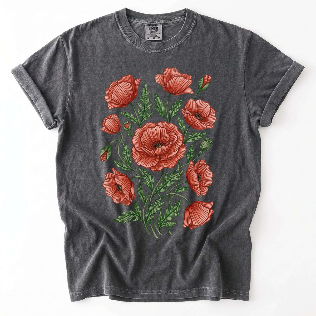 Red Poppy Vintage Washed T-Shirt