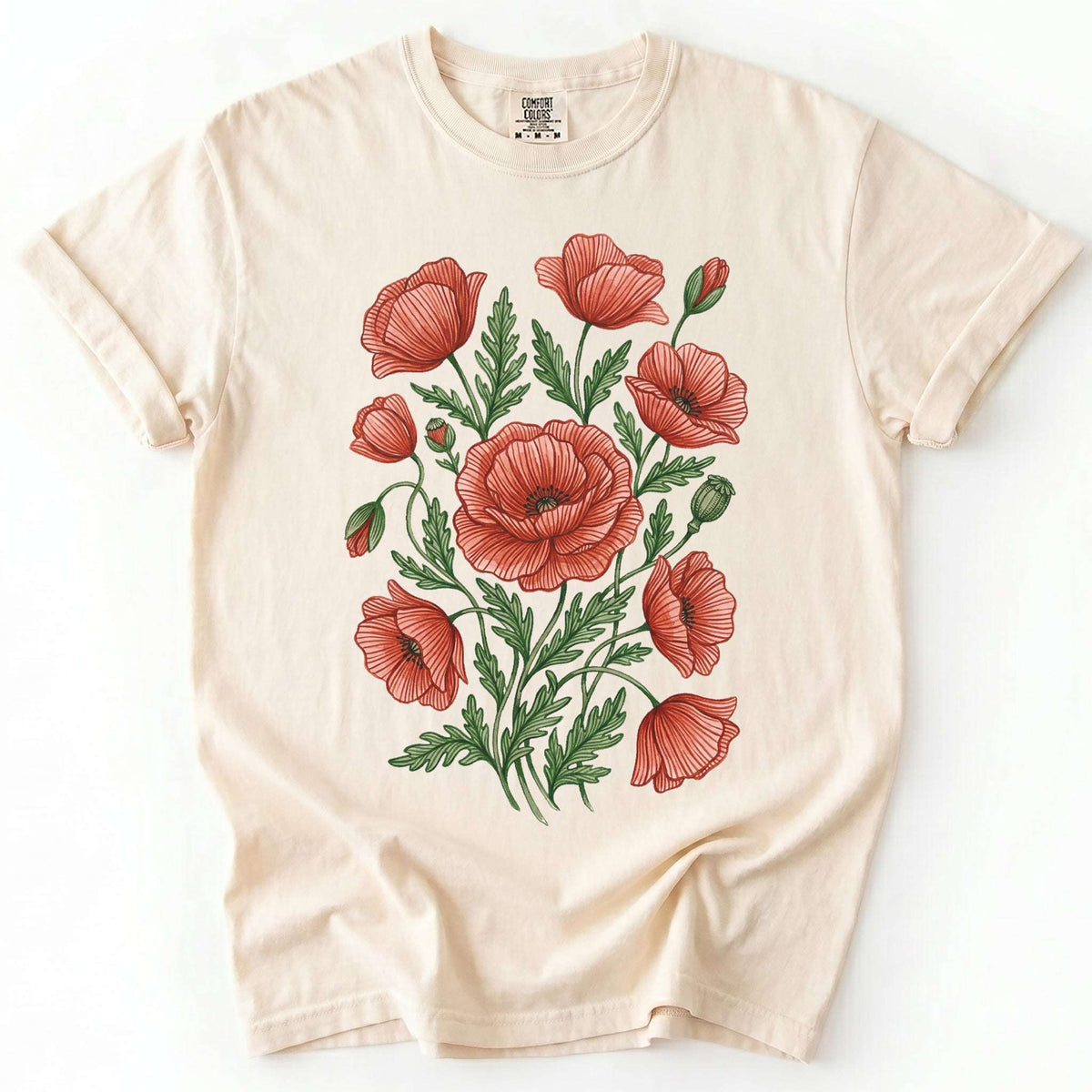 Red Poppy Vintage Washed T-Shirt