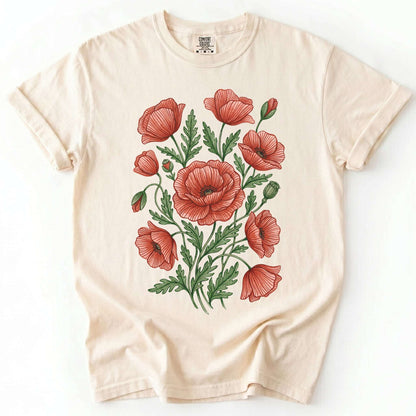 Red Poppy Vintage Washed T-Shirt