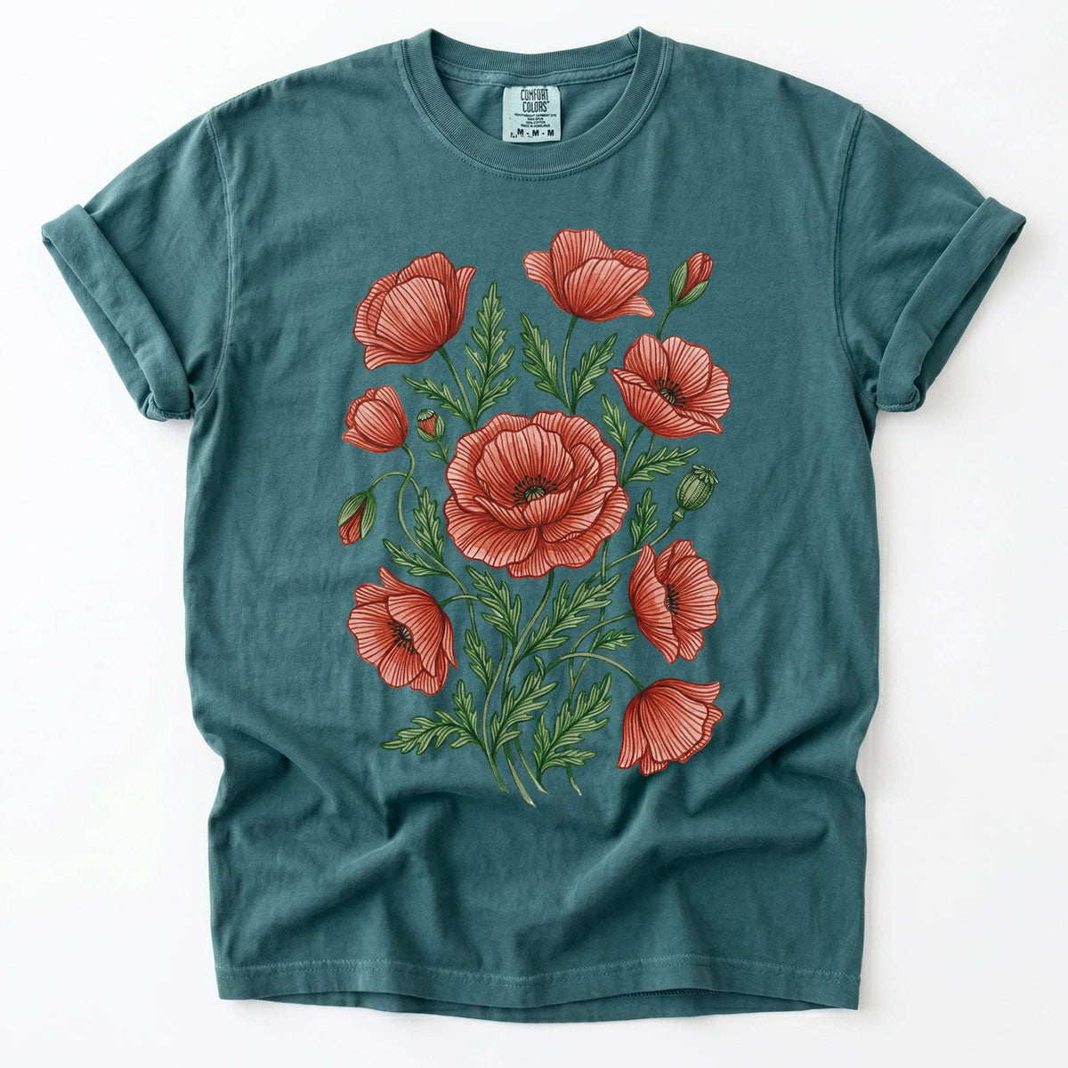 Red Poppy Vintage Washed T-Shirt