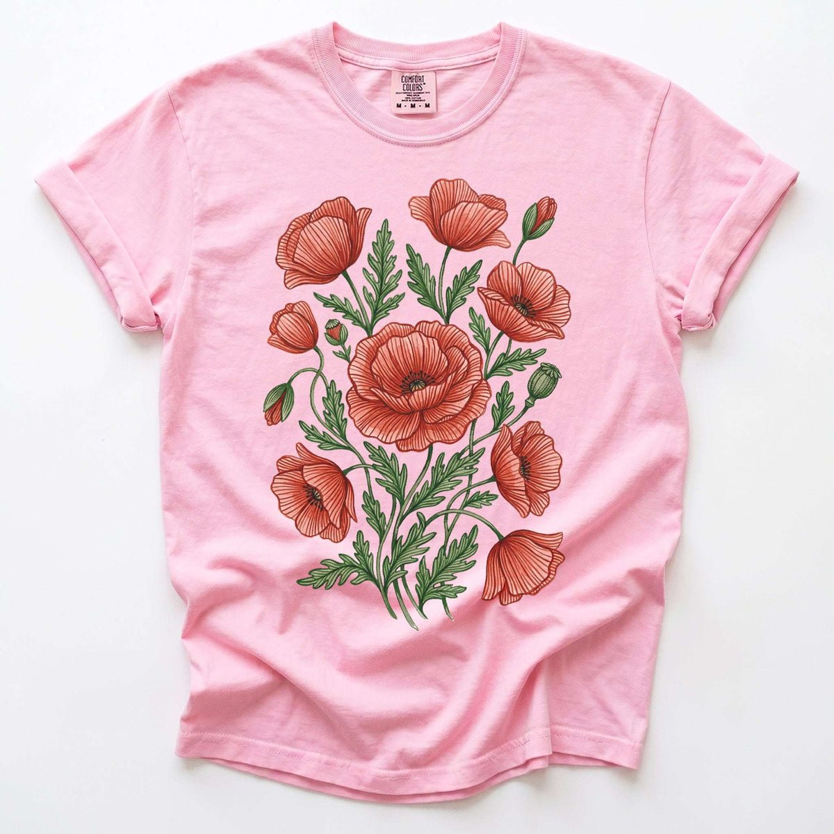 Red Poppy Vintage Washed T-Shirt