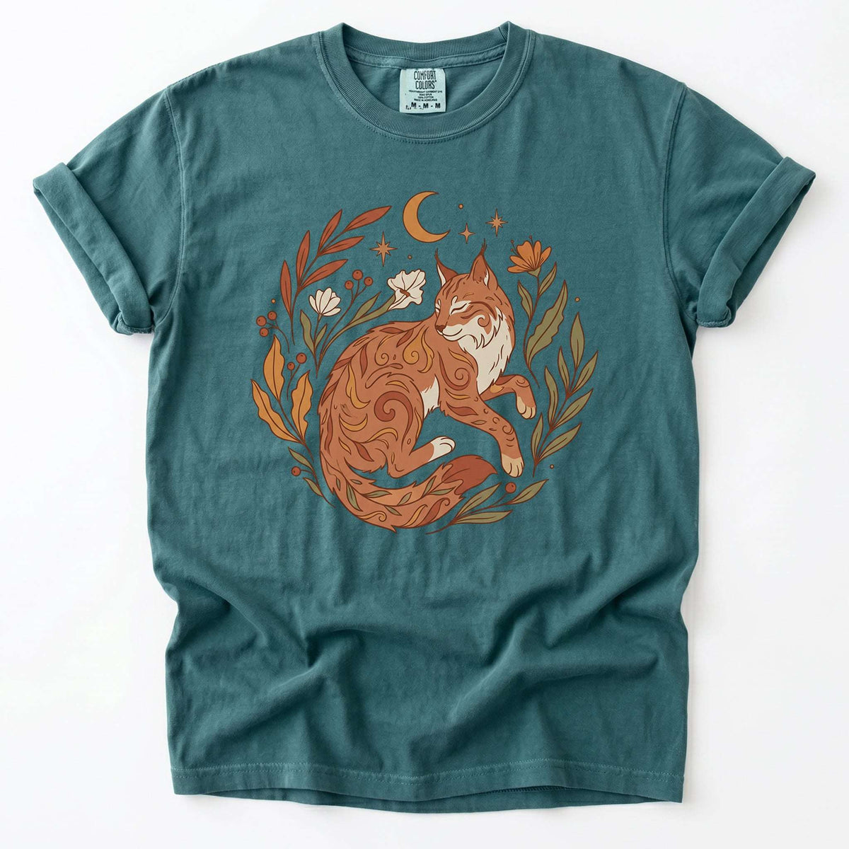 Resting Woodland Lynx Vintage Washed T-Shirt