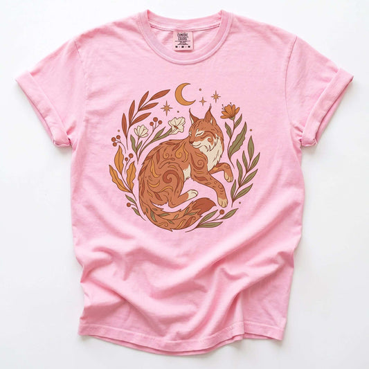 Resting Woodland Lynx Vintage Washed T-Shirt