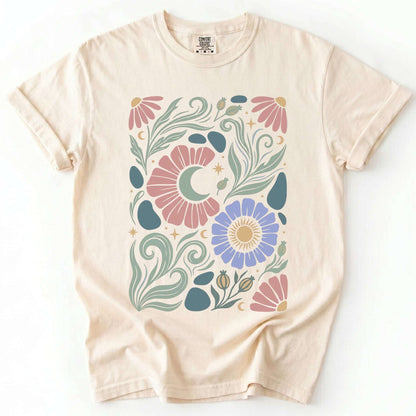 Retro Floral Swirl Vintage Washed T-Shirt