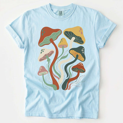 Retro Wavy Mushrooms Vintage Washed T-Shirt