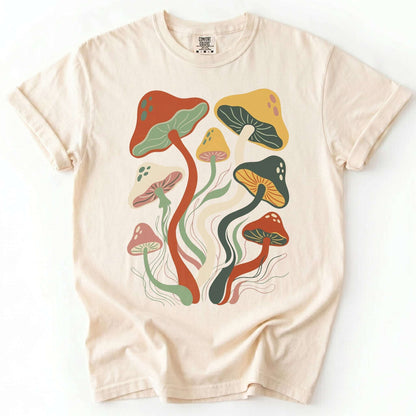 Retro Wavy Mushrooms Vintage Washed T-Shirt