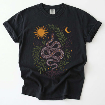 Celestial Rooted Snake Vintage Washed T-Shirt