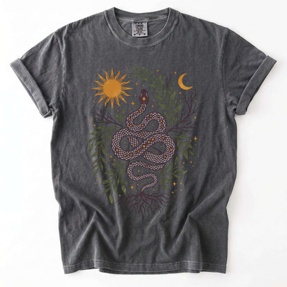 Celestial Rooted Snake Vintage Washed T-Shirt