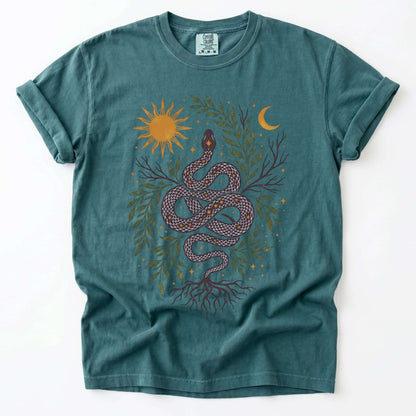 Celestial Rooted Snake Vintage Washed T-Shirt