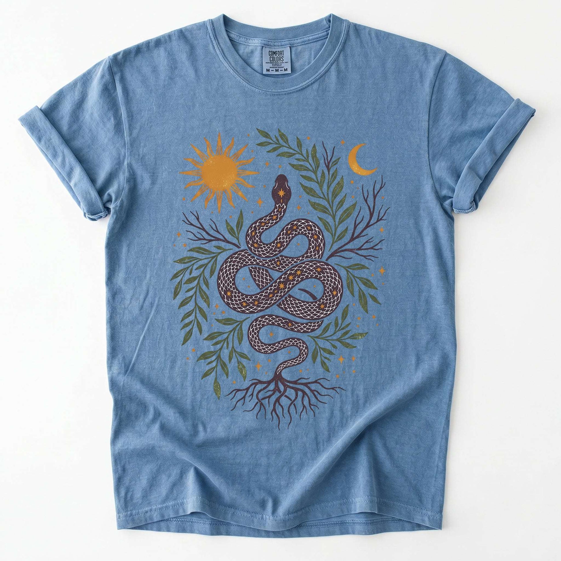 Celestial Rooted Snake Vintage Washed T-Shirt