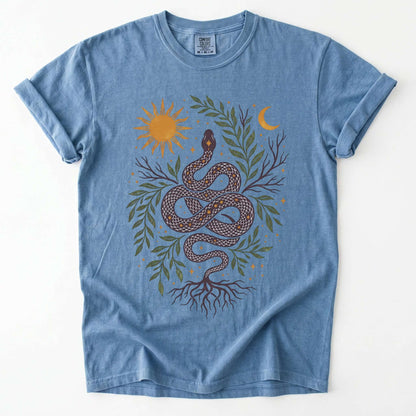 Celestial Rooted Snake Vintage Washed T-Shirt