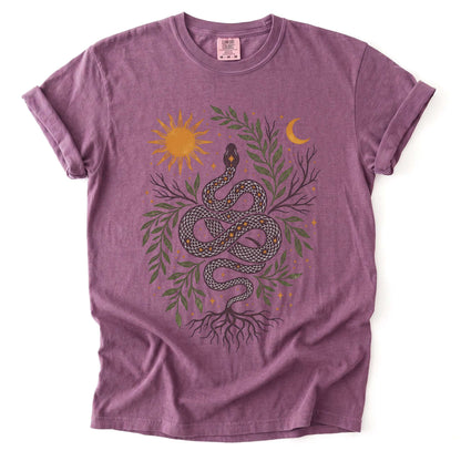 Celestial Rooted Snake Vintage Washed T-Shirt