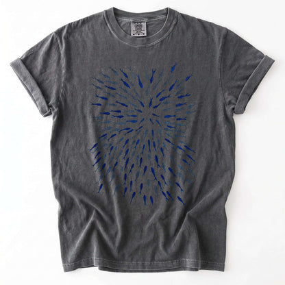 Minimalist Oceanic Fish Vintage Washed T-Shirt