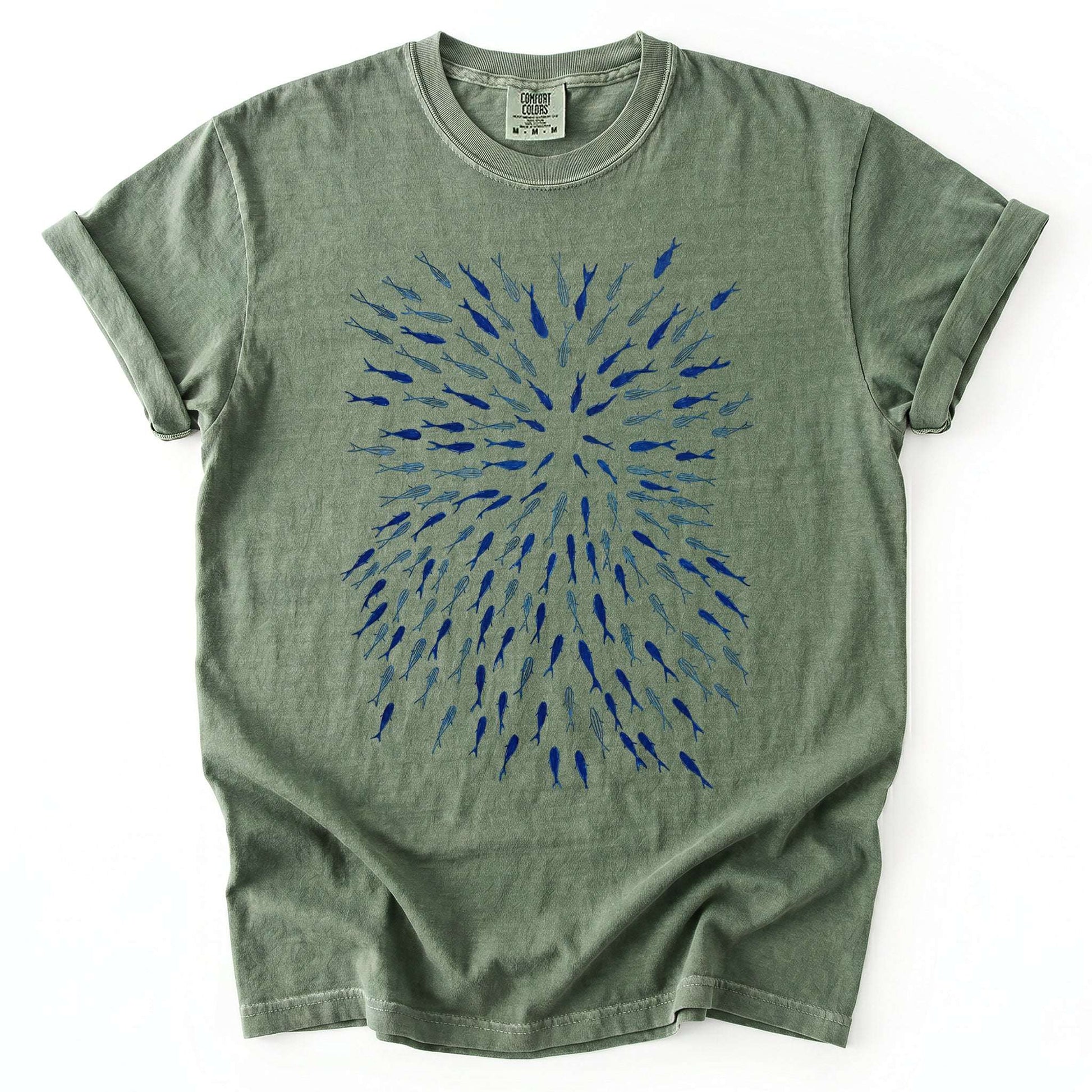 Minimalist Oceanic Fish Vintage Washed T-Shirt