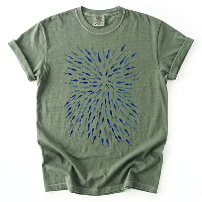 Minimalist Oceanic Fish Vintage Washed T-Shirt