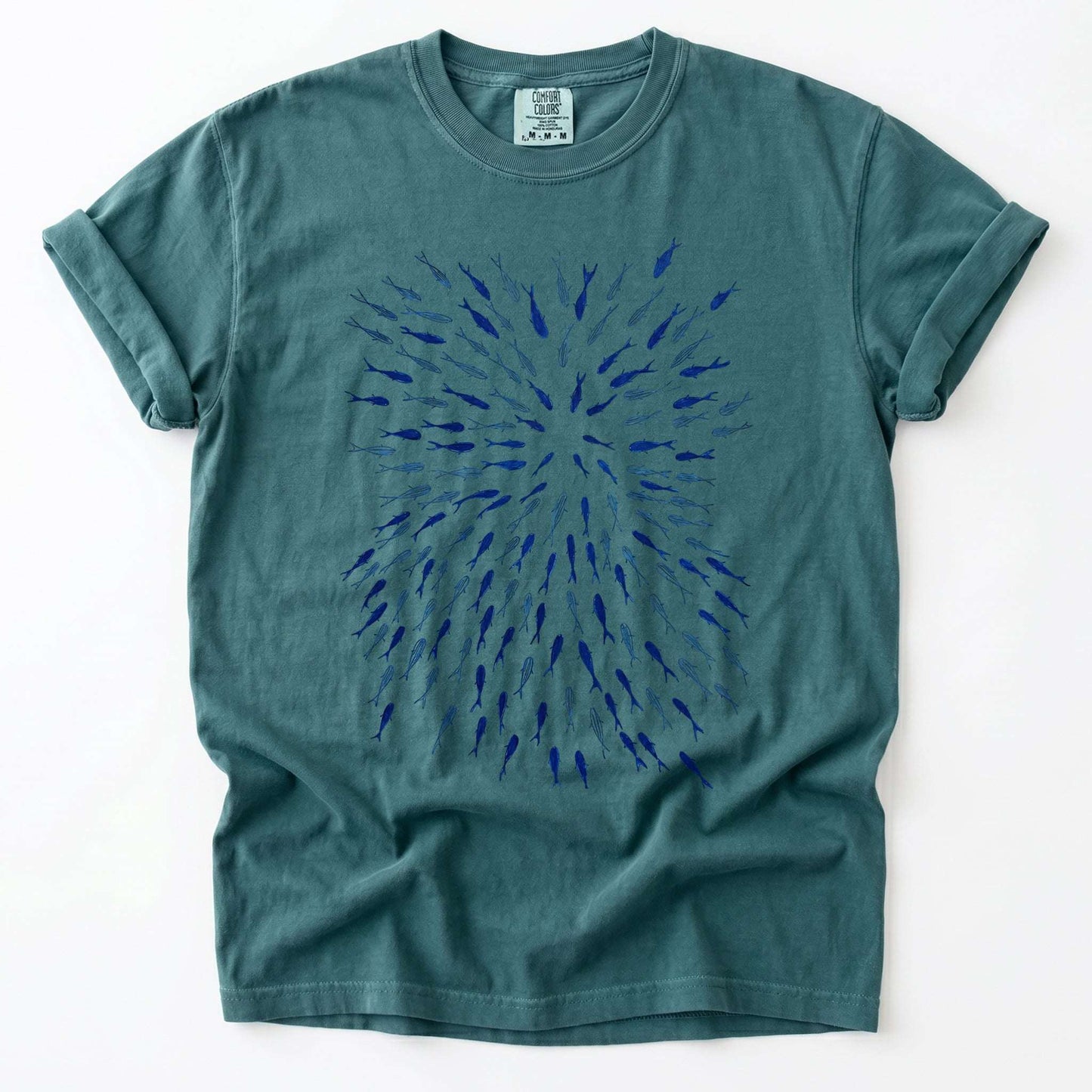 Minimalist Oceanic Fish Vintage Washed T-Shirt