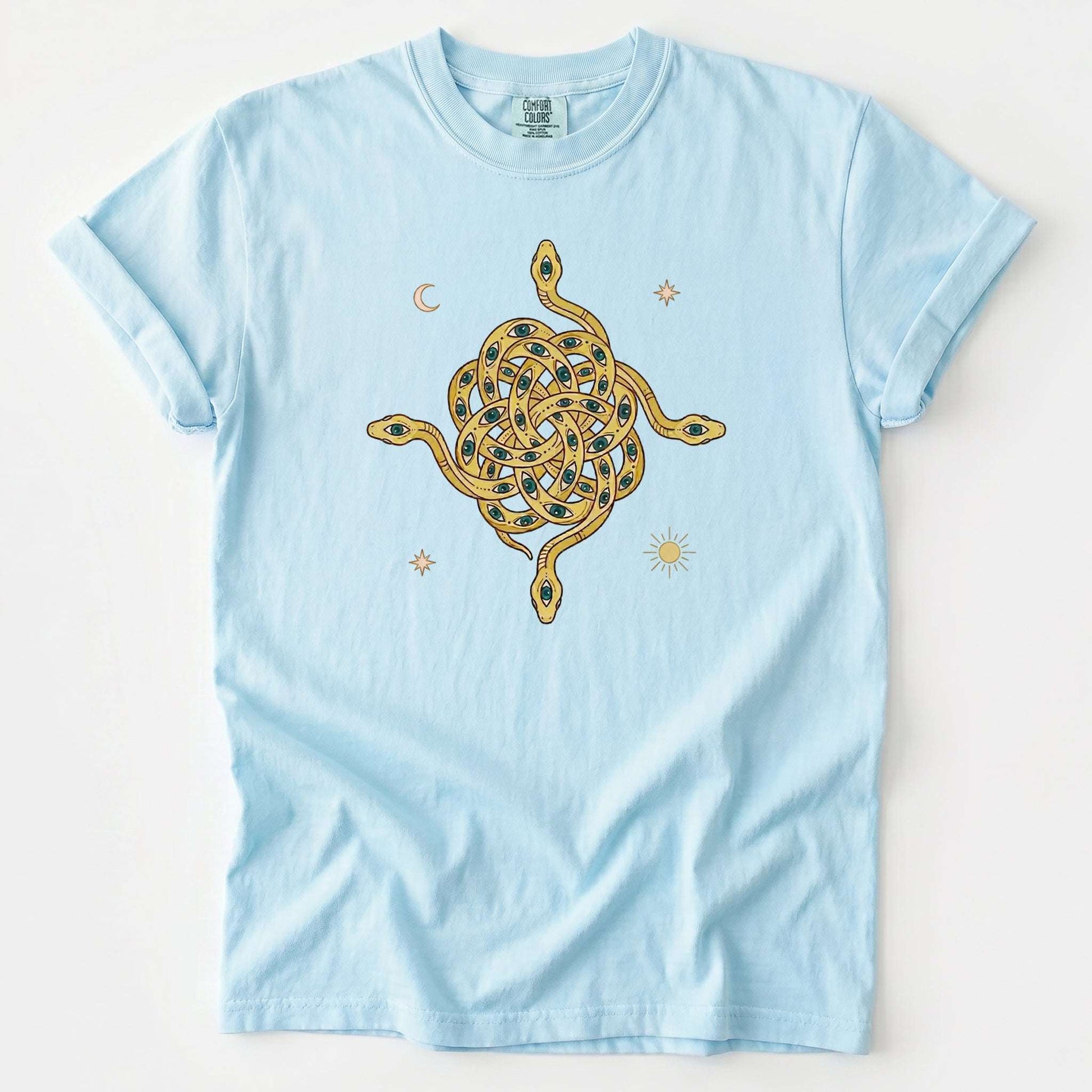 Mystical Intertwined Serpents Vintage Washed T-Shirt
