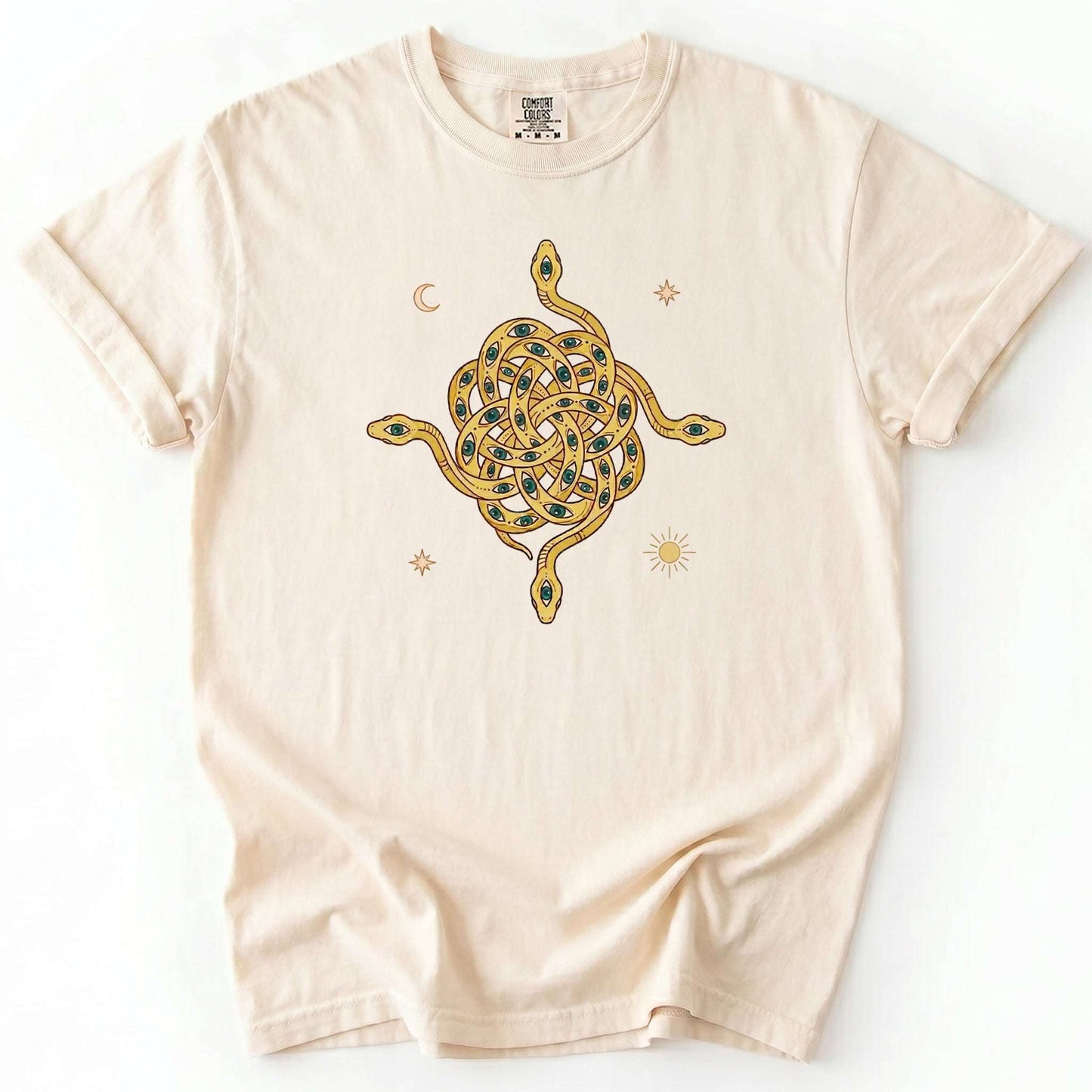Mystical Intertwined Serpents Vintage Washed T-Shirt