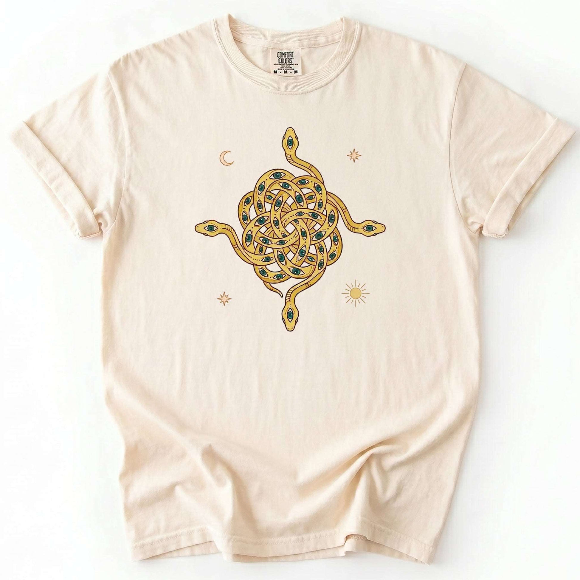 Mystical Intertwined Serpents Vintage Washed T-Shirt