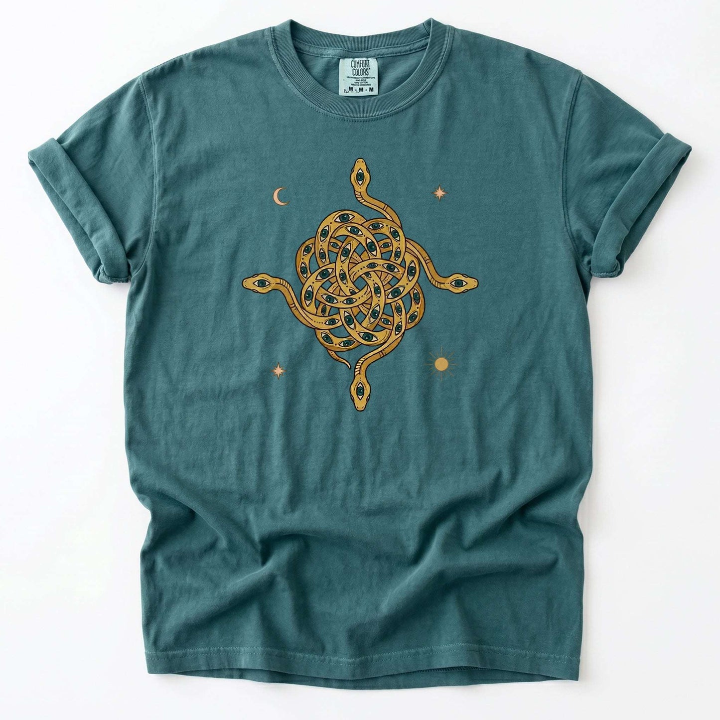 Mystical Intertwined Serpents Vintage Washed T-Shirt