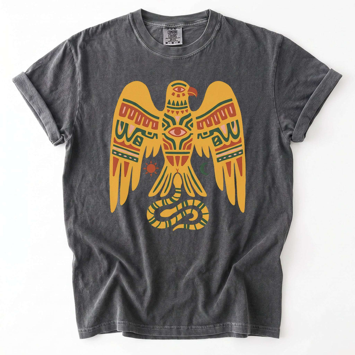 Southwestern Folk Art Eagle Vintage Washed T-Shirt