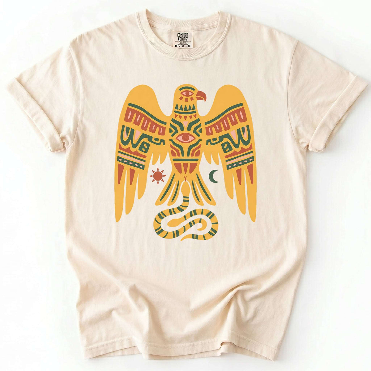 Southwestern Folk Art Eagle Vintage Washed T-Shirt
