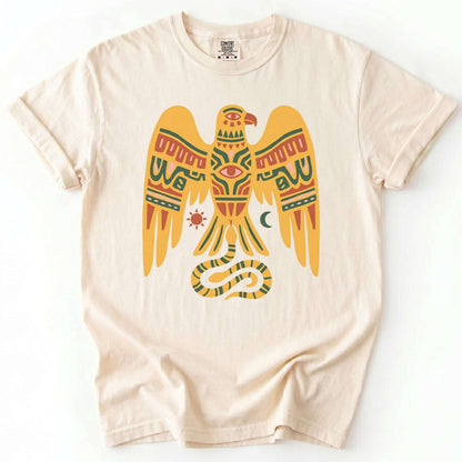 Southwestern Folk Art Eagle Vintage Washed T-Shirt