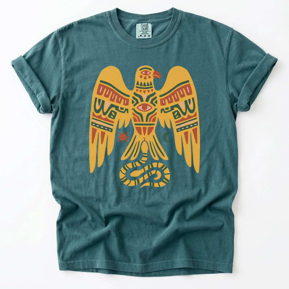Southwestern Folk Art Eagle Vintage Washed T-Shirt