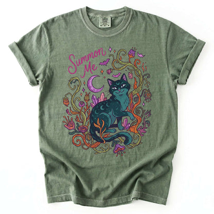 Summon Me Mystical Cat Vintage Washed T-Shirt