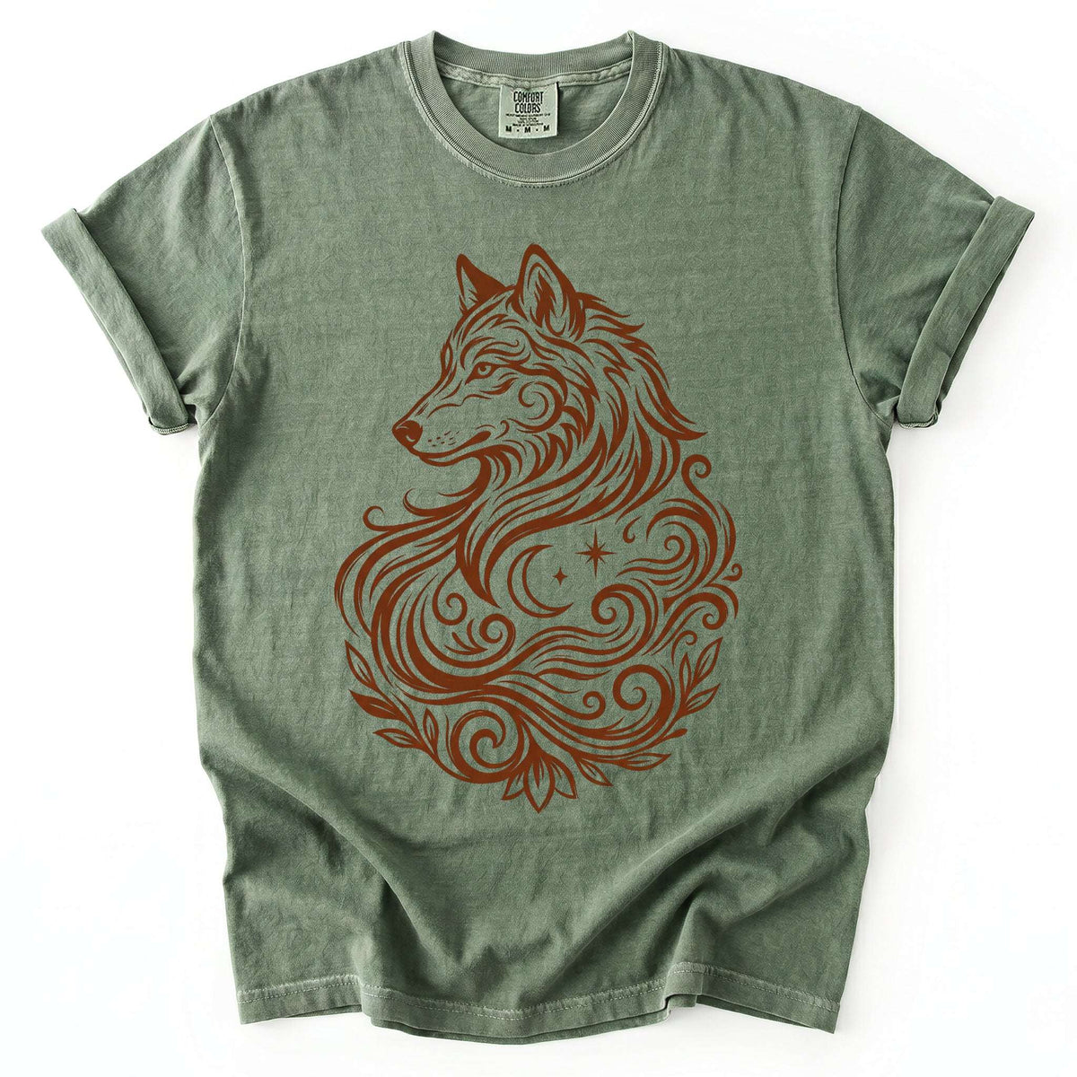 Swirling Wolf Vintage Washed T-Shirt