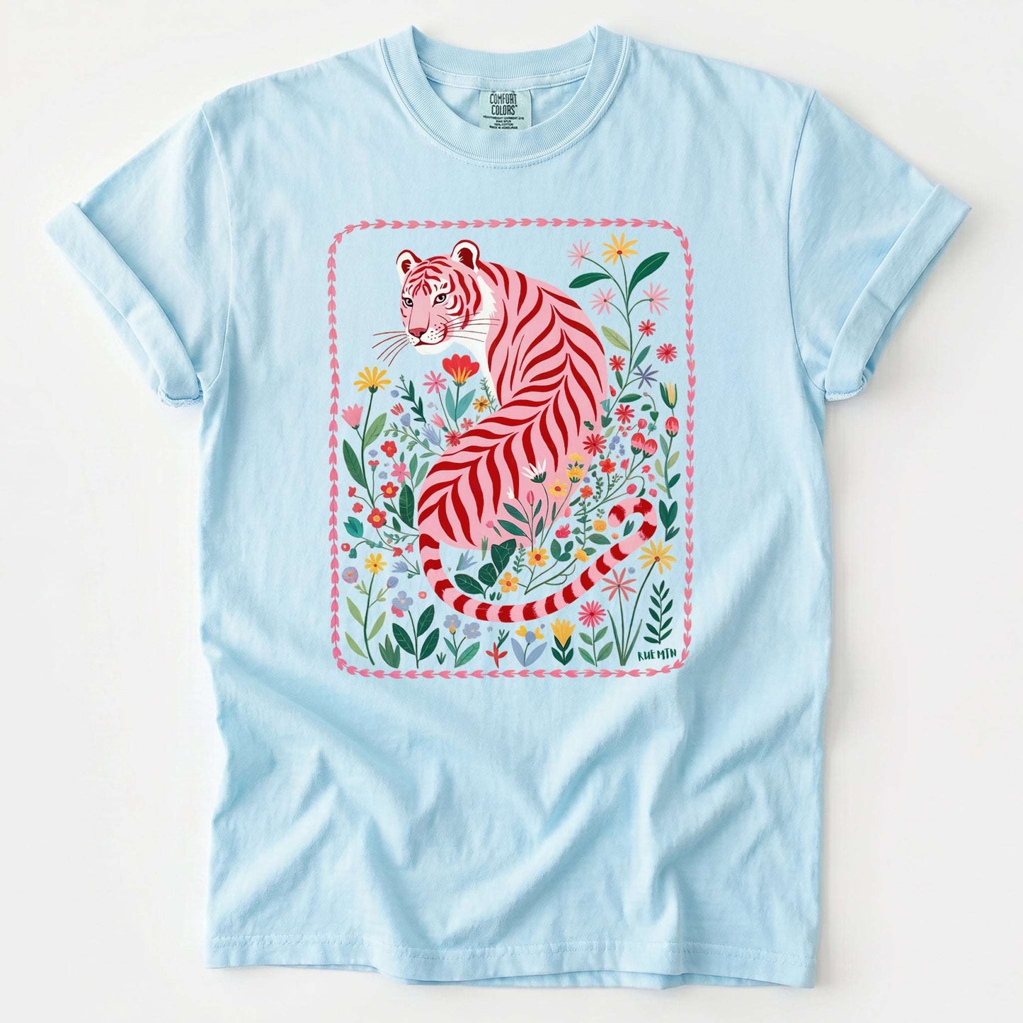 Botanical Pink Tiger Vintage Washed T-Shirt