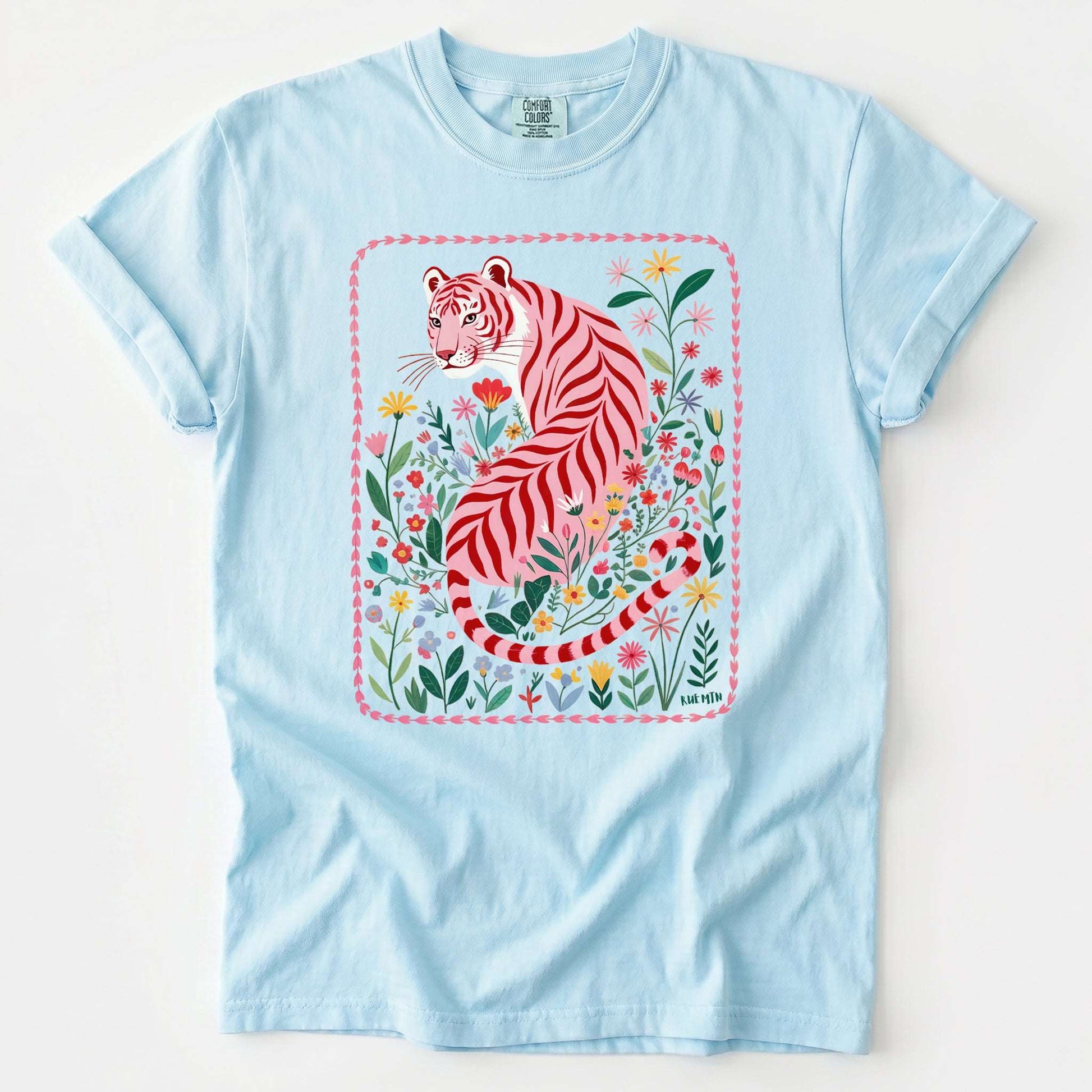 Botanical Pink Tiger Vintage Washed T-Shirt