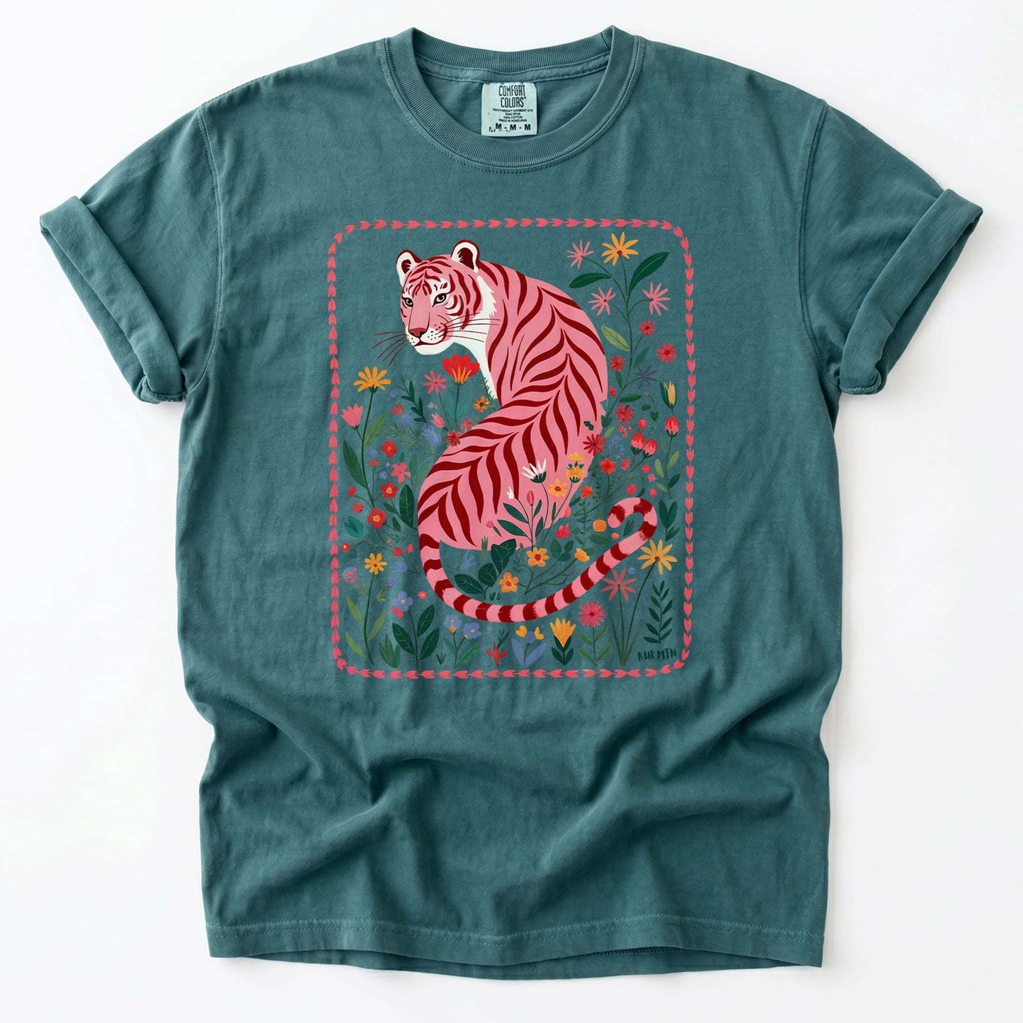 Botanical Pink Tiger Vintage Washed T-Shirt