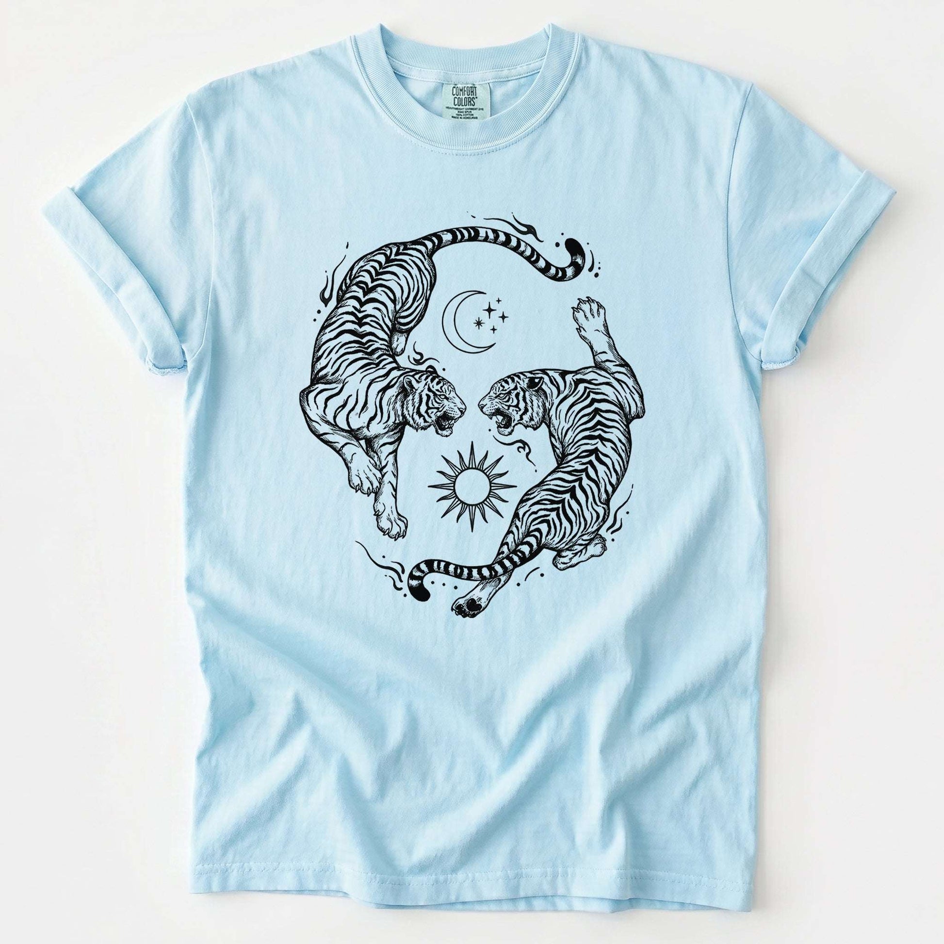 Mystical Yin Yang Tigers Vintage Washed T-Shirt