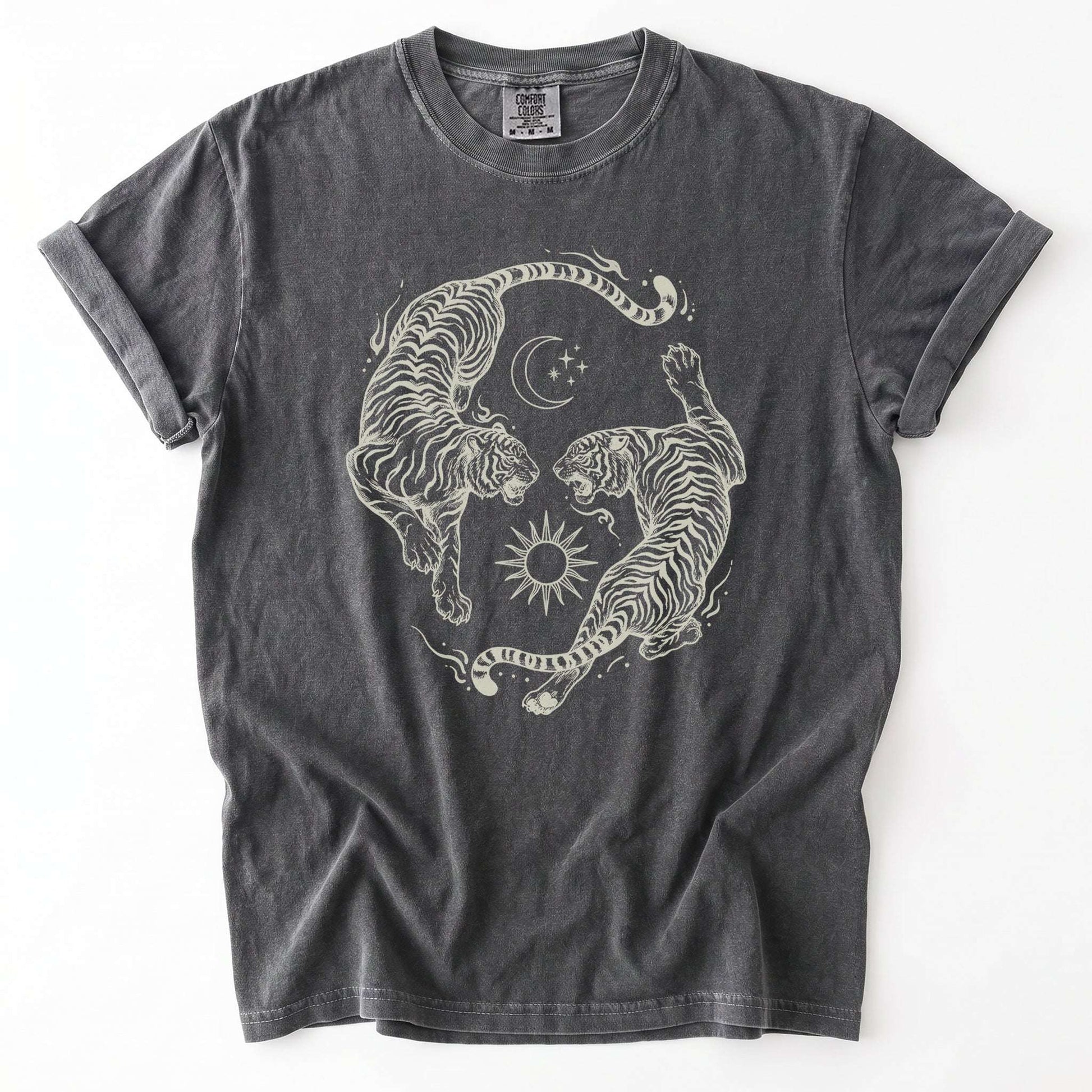 Mystical Yin Yang Tigers Vintage Washed T-Shirt