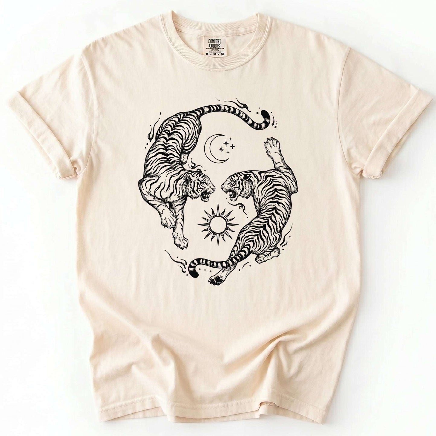 Mystical Yin Yang Tigers Vintage Washed T-Shirt