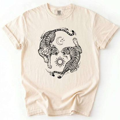 Mystical Yin Yang Tigers Vintage Washed T-Shirt