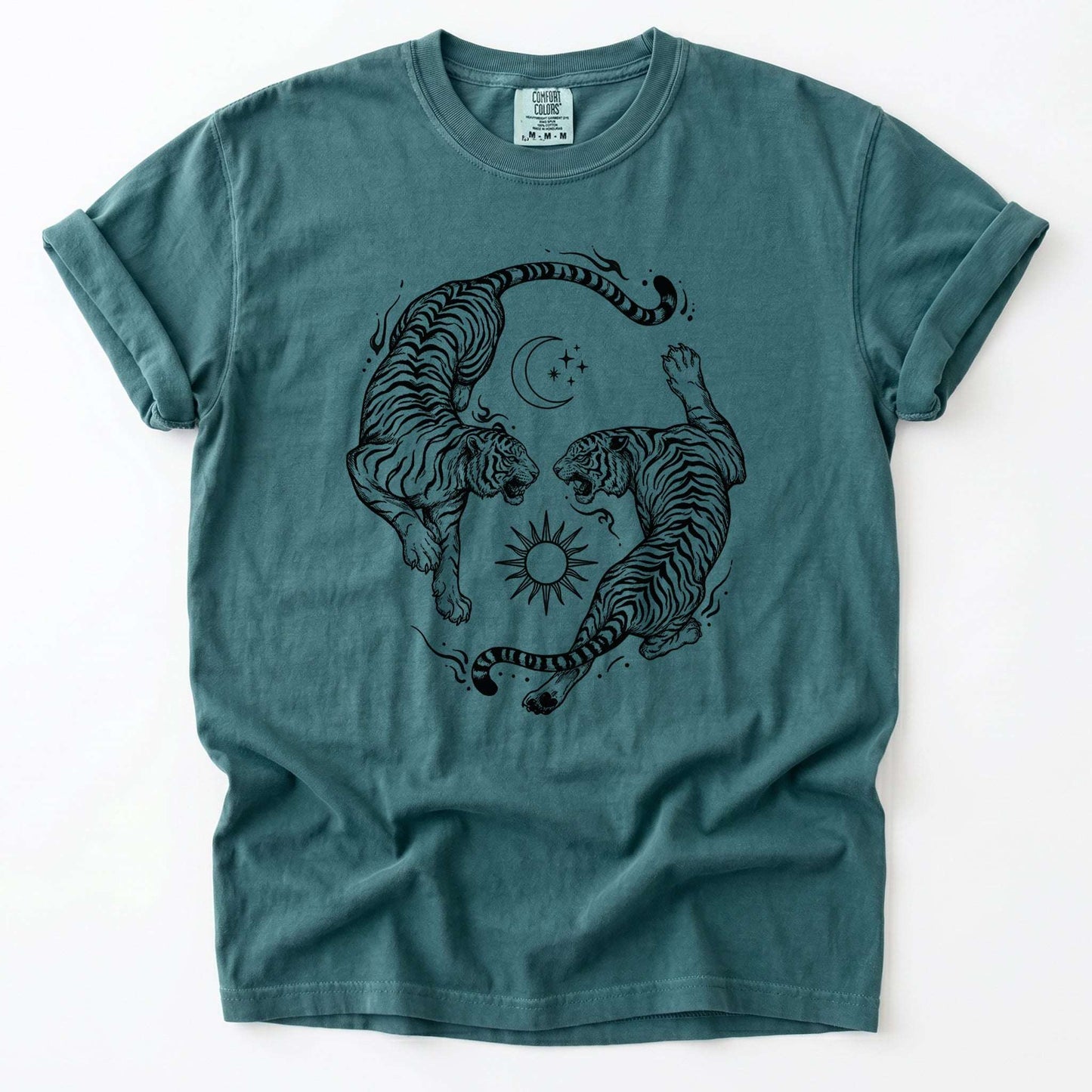 Mystical Yin Yang Tigers Vintage Washed T-Shirt