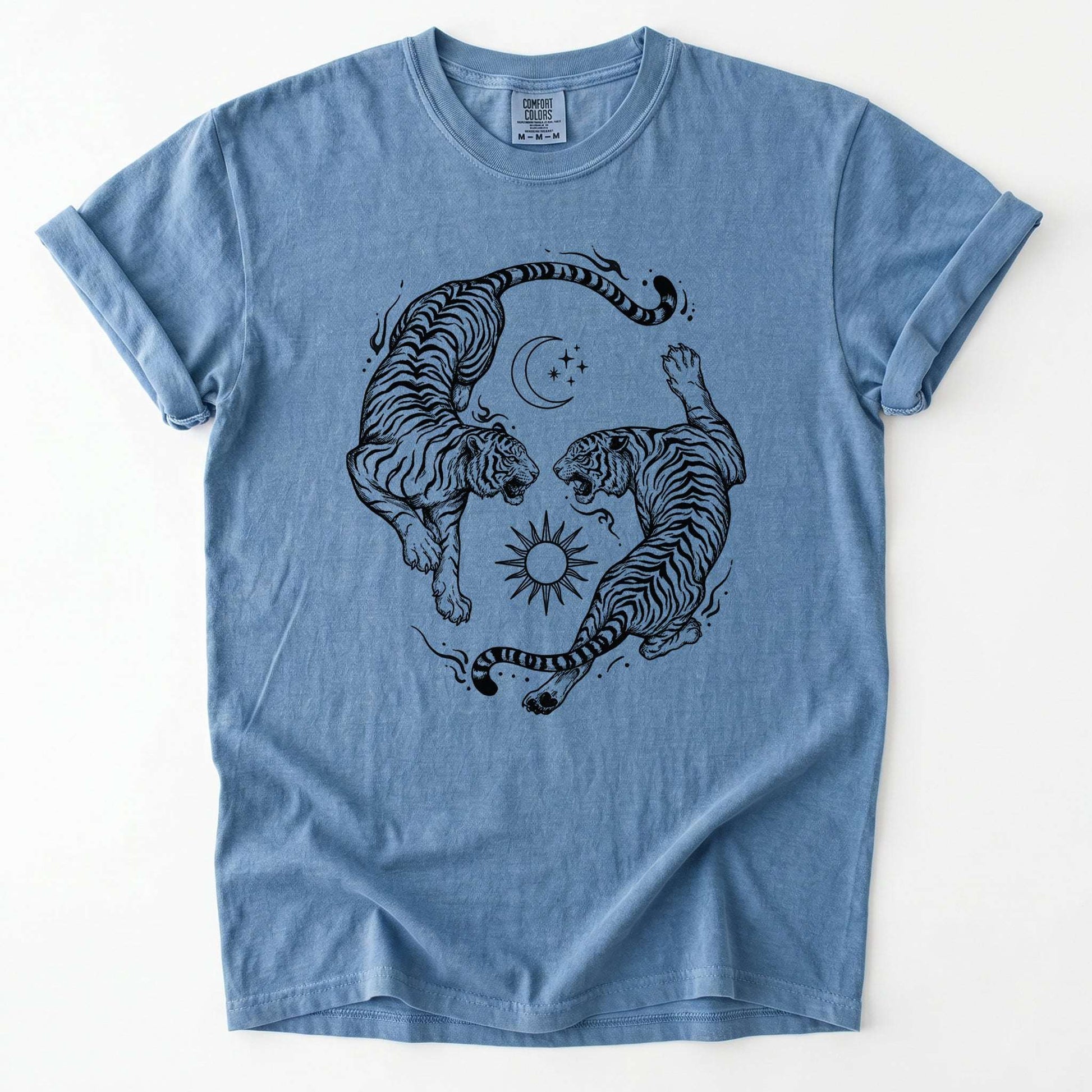 Mystical Yin Yang Tigers Vintage Washed T-Shirt