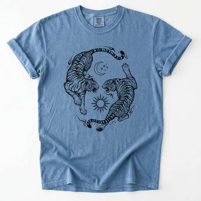 Mystical Yin Yang Tigers Vintage Washed T-Shirt