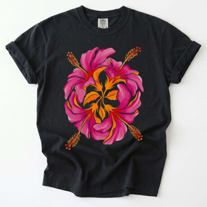 Tropical Hibiscus Vintage Washed T-Shirt