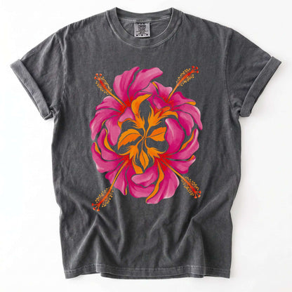 Tropical Hibiscus Vintage Washed T-Shirt