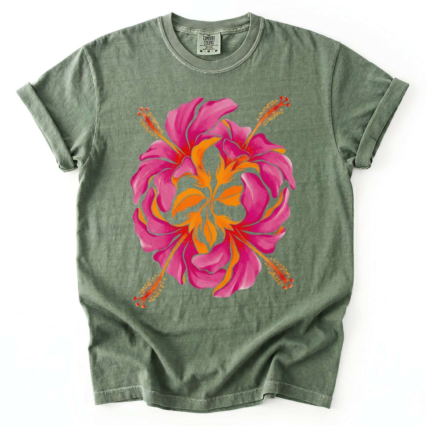 Tropical Hibiscus Vintage Washed T-Shirt