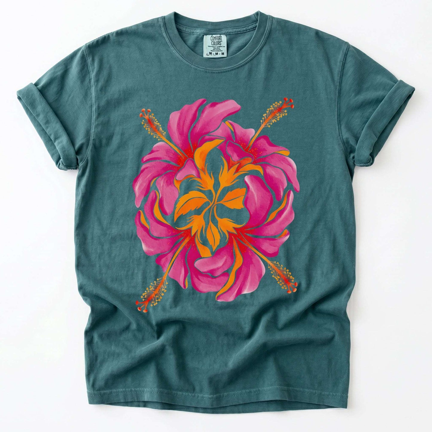 Tropical Hibiscus Vintage Washed T-Shirt