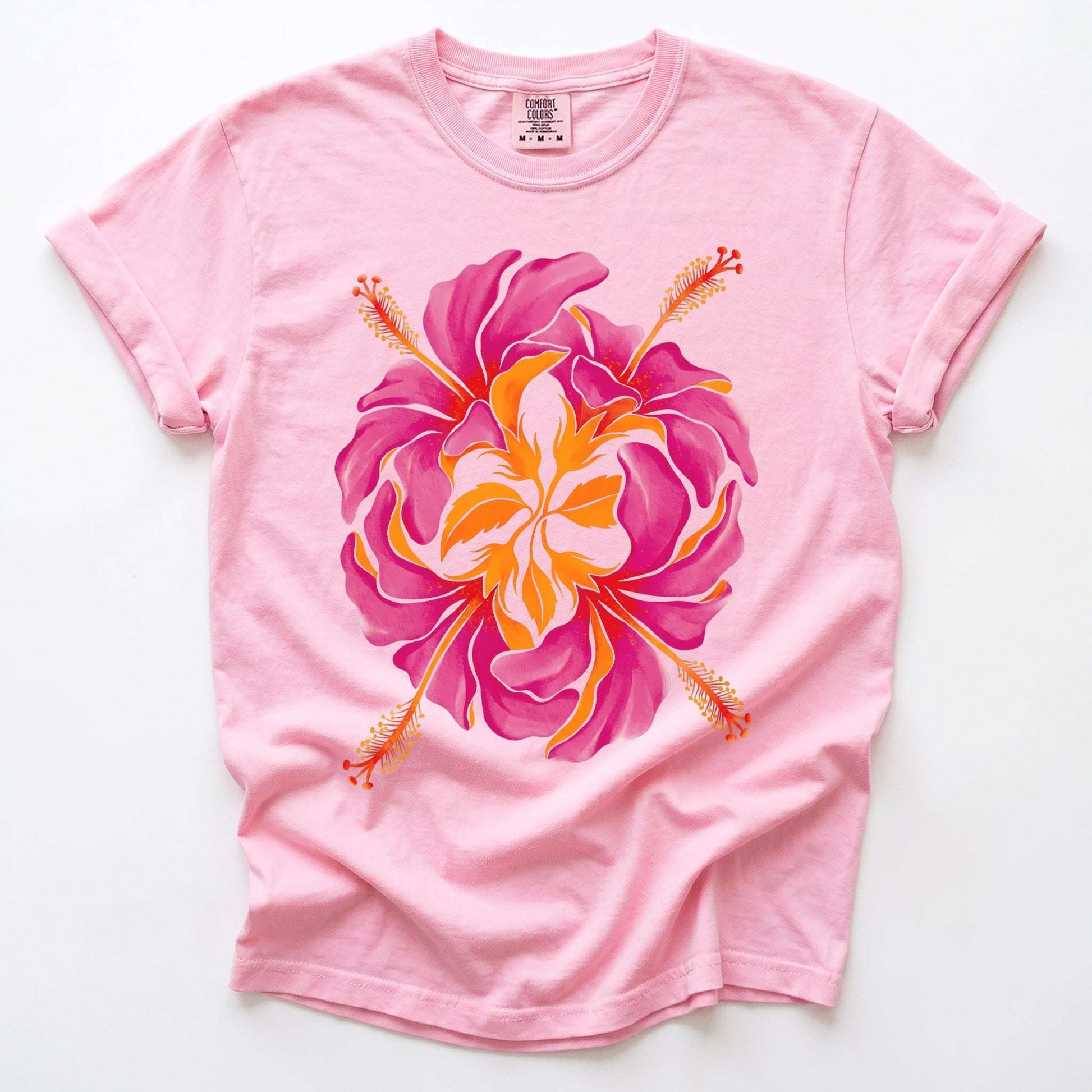 Tropical Hibiscus Vintage Washed T-Shirt