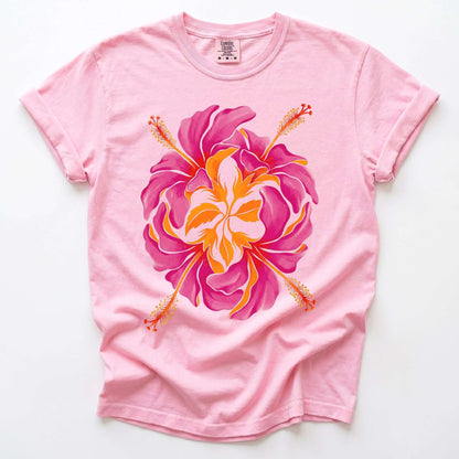 Tropical Hibiscus Vintage Washed T-Shirt