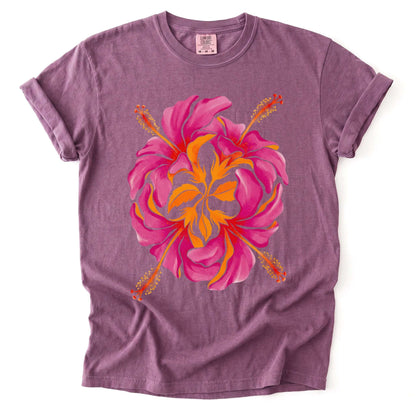 Tropical Hibiscus Vintage Washed T-Shirt