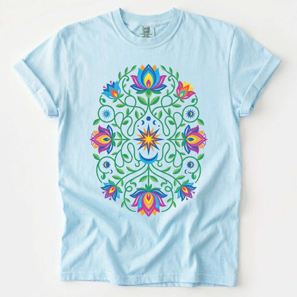 Vibrant Floral Folk Art Vintage Washed T-Shirt